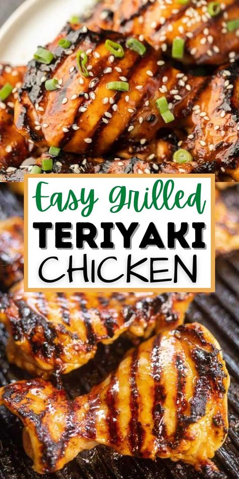 You will love this easy grilled teriyaki chicken recipe that is packed with flavor.  This quick and easy grilled teriyaki chicken thighs is easy to make and family friendly too! This homemade teriyaki marinade is one of my favorite grilling recipes. #eatingonadime #grillingrecipes #teriyakirecipes #chickenrecipes Grilled Teriyaki Chicken Thighs, Homemade Teriyaki Marinade, Bbq Teriyaki Chicken, Chicken With Bbq Sauce, Chicken Thigh Teriyaki, Teriyaki Chicken Marinade, Teriyaki Chicken Breast, Teriyaki Chicken Thighs, Grilled Chicken Breast Recipes