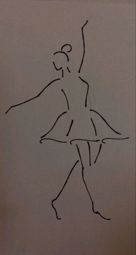 Dancing Doodles Simple, Ballerina Easy Drawing, Dance Doodles Simple, Ballerina Doodle, Dance Doodle, Dancing Doodle, Easy Sketching, Anatomical Heart Drawing, Dancing Drawing