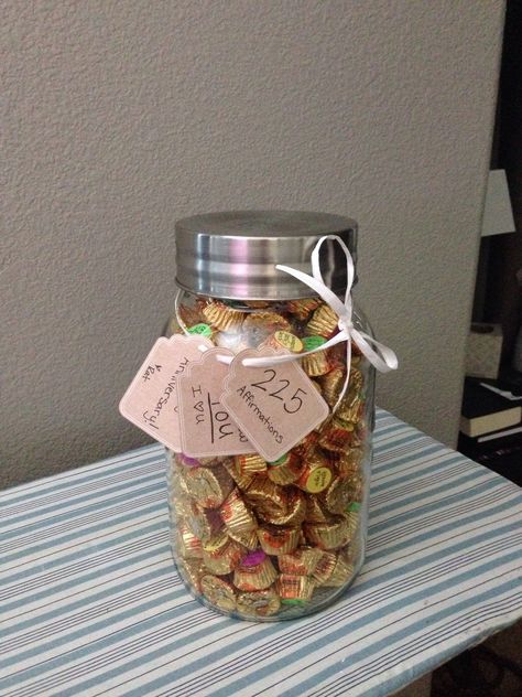 Affirmation candy jar Candy Jar, Candy Jars, Mason Jars, Affirmations, Candy