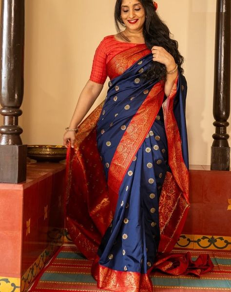 https://sareesuit.in/products/blue-silk-blend-saree-rich-border-pallu-saree-length-5-5-meter-blouse-piece-length-0-80-meter-50117 Blue Silk Blend Saree Rich Border Pallu (Saree Length: 5.5 Meter, Blouse Piece Length: 0.80 Meter) SKU: BSA50117 Color: Blue | Black | Wine Size Saree: 5.5 Meter Blouse 0.8 Meter Fabric Saree - Silk Blend Blouse - Silk Blend Color Variation : Color may be vary due to Lighting, Flash Lighting, Display and Resolution settings. Navy Blue Silk Saree, Blue Silk Saree, Trendy Blouse, Half Sleeve Blouse, Trendy Blouses, Zari Work, Navy Blue Color, Blue Silk, Blouse Piece