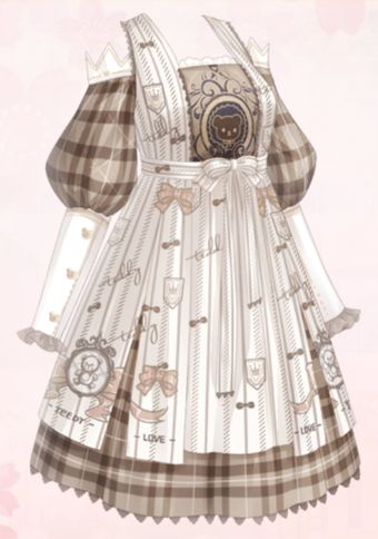 Fairy Tale Pastry Chef | Love Nikki-Dress UP Queen! Wiki | Fandom Brown Plaid Dress, Chef Outfit, Chef Clothes, Cartoon Outfits, Brown Plaid, Pastry Chef, Character Creation, Fantasy Clothing, Plaid Dress