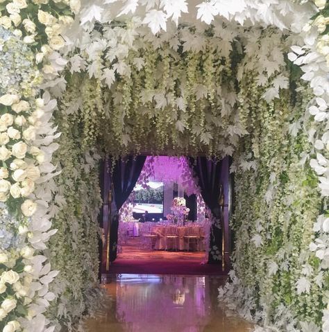 Add a flower tunnel in case church won't remove the shed in the entrance Floral Tunnel Entrance, Reception Tunnel Entrance, Floral Tunnel Wedding, Flower Tunnel Entrance, Wedding Flower Entrance, Flower Tunnel Wedding Entrance, Flower Tunnel Wedding, Flower Wedding Entrance, Entrance Tunnel Wedding