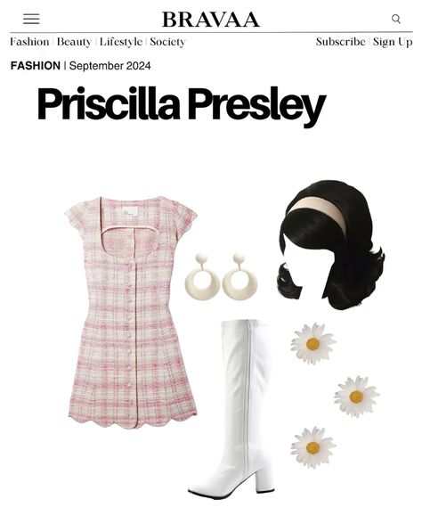 Priscilla Presley Costume, 1960s Outfit Ideas, Rey Costume, Future Costume, Classy Halloween Costumes, Belle Costume, Pretty Halloween Costumes, Halloween Party Outfits, Trendy Halloween Costumes