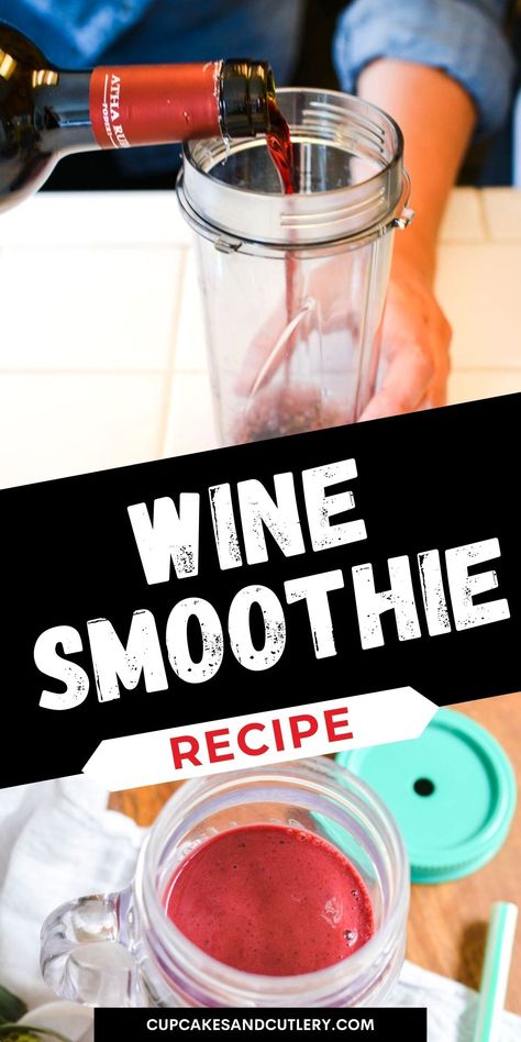 Wine Smoothie Recipe, How To Make Wine Slushies At Home, Ninja Creami Wine Slushie, Frozen Berry Cocktail, Frozen Wine Slushies, Moscato Wine Slushie, Wine Smoothie, Red Wine Cocktails, Blueberry Wine