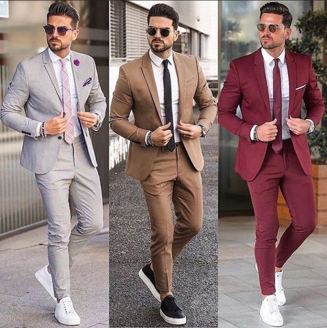 Suits And Sneakers, Stylish Mens Suits, Blazer Outfits Men, Mens Business Casual Outfits, Formal Men Outfit, Mens Fashion Blazer, Men Fashion Casual Shirts, Dress Suits For Men, Men With Street Style