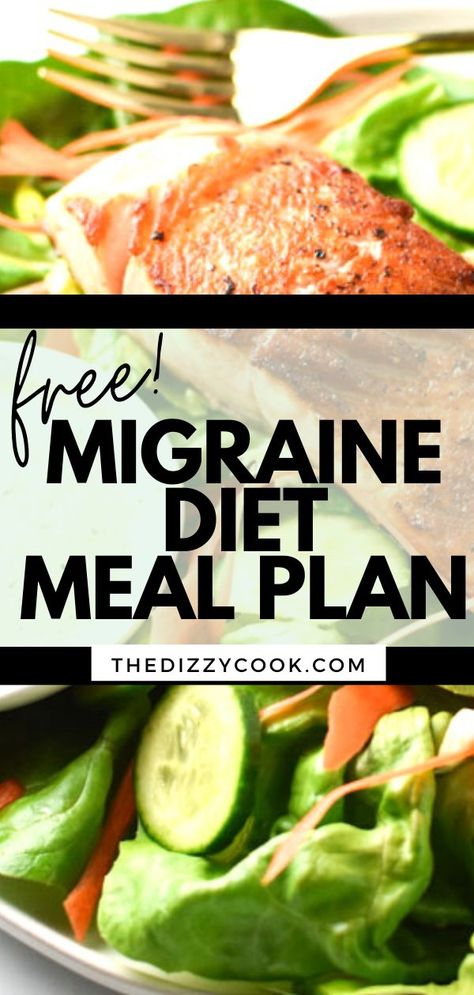 A free 5 day meal plan that gives you great recipes for breakfast, lunch, dinner and snacks, as well as a grocery list for a migraine diet! Eat healthy and enjoy food all while lowering your headache days. Migraine Elimination Diet Recipes, Diet For Migraine Sufferers, Migraine Meal Plan, Foods For Migraine Relief, Migraine Friendly Recipes, Migraine Diet Plan Food Lists, Pantry Staple Meals, Staple Meals, Headache Diet