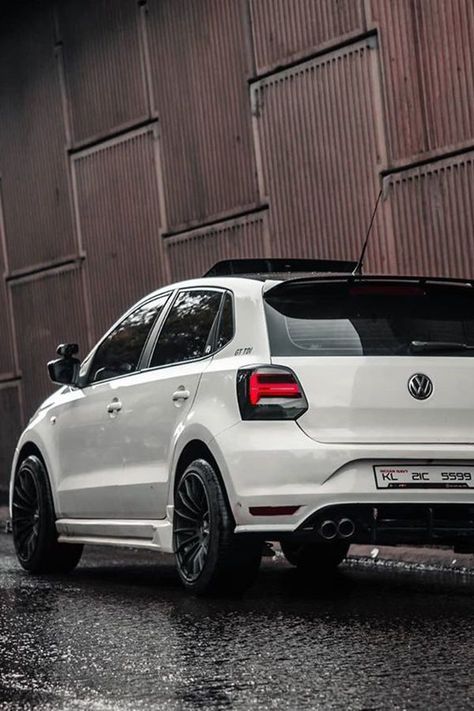 Modified White and Black Volkswagen Polo riding on 17 inch Neo Wheels Polo Gt Modified Black, Modified Vw Polo, Polo Modified Volkswagen, Polo Tsi Modified, Polo Gti Modified, Polo Car Modified, Polo Gt Modified, Vw Polo Tuning, Polo Modified