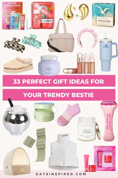 We’ve all got that one friend who proudly embraces their love for all things trendy and chic. Whether she’s a college girl, a beloved sister, or simply your go-to partner in crime, she deserves a little something special that reflects her fabulous taste. We’ve rounded up a list of 33 TikTok & influencer favoritesthat are sure to make her swoon in this trendy gift guide. From cozy essentials to stylish accessories, these gifts are perfect for celebrating her trendy spirit. Gifts For Boujee Friend, Gifts For Trendy Women, Gift Guide For Women In Their 20s, Basic Girl Essentials, Birthday Gifts For College Girl, Influencer Gift Ideas, $25 Gifts, Gifts For College Girls Ideas, Gifts For Women In Their 20s