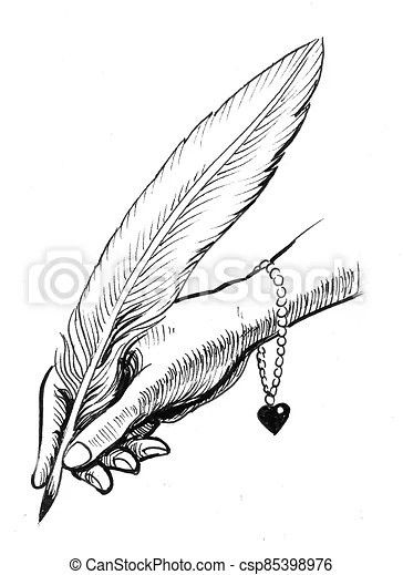 Quill Drawing, Learn To Draw Anime, How To Draw Anime, Woman Hand, Quill Pen, Draw Anime, Step By Step Hairstyles, White Drawing, How To Draw Anime Hair