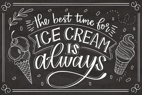 Ice Cream Sketch, Ice Cream Party Games, Blackboard Lettering, Ice Cream Quotes, Chalk Menu, Draw Ice Cream, Ice Cream Sign, Ice Cream Menu, Ice Cream Business