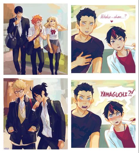 Older haikyuu characters AU Yamaguchi Haikyuu, All Out Anime, Hiro Big Hero 6, Haikyuu Meme, Haikyuu Volleyball, Haikyuu Karasuno, Volleyball Anime, Haikyuu Funny, Haikyuu 3