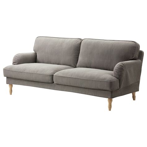 STOCKSUND Sofa - Nolhaga gray-beige, light brown/wood - IKEA Stocksund Sofa, Ikea Bank, Expensive Sofas, Ikea Stocksund, Sofa Kulit, Ikea Inspiration, Ikea Couch, Ikea Sofa, Three Seat Sofa