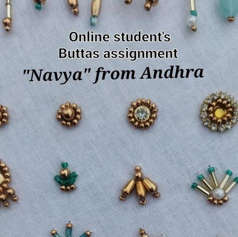 Aari Buttas Design Simple, Aari Butta Designs, Aari Puttas, Buttas In Aari Work, Aari Buttas, Aari Motif, Fashion Theory, Hair Pins Diy, Stitching Classes