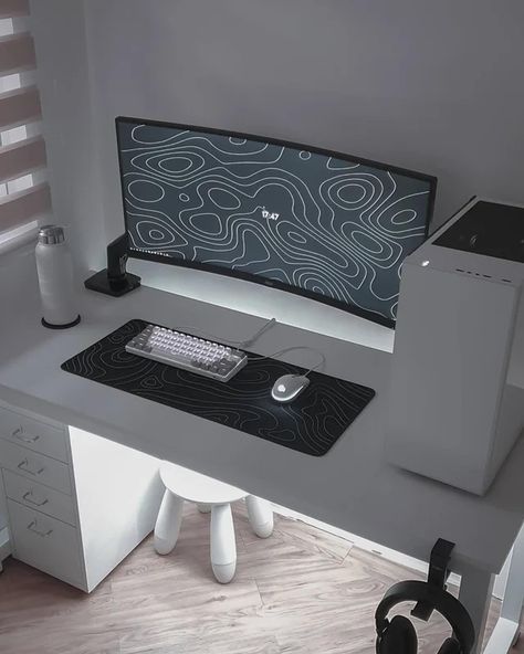 [Promotion] 17 White Gaming Setup Advice You Have To Try Right Now #whitegamingsetup Pc Set Up Black And White, White Black Pc Setup, Black And White Set Up Gaming, Black And White Computer Setup, Black White Pc Setup, All White Pc Setup, All Black Gaming Setup, Black Computer Setup, One Monitor Gaming Setup