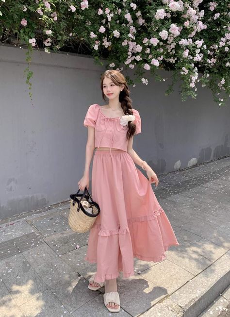 Girlie Outfits Korean, Japanese Summer Dress, One Set Korean Style, Classy Fashion Chic, Jae Suk, Desi Fashion Casual, Casual Day Outfits, Korean Fashion Dress, Quick Outfits