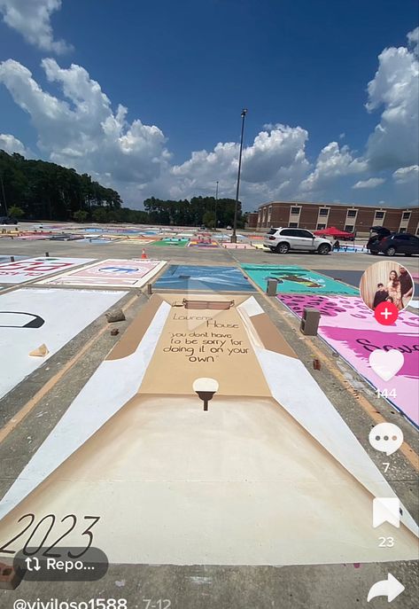 Senior Parking Spaces Beach Theme, Jesus Senior Parking Spot, Senior Parking Space Ideas Harry Styles, Harry Styles Senior Parking Spot, Harry Styles Parking Spot, Cute Parking Spot Painting Ideas, Senior Year Parking Spot, Highschool Parking Spot Ideas, Parking Spot Painting Ideas