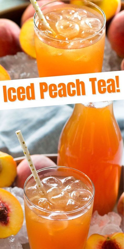 Flavored Tea Recipes, Peach Tea Recipe, Iced Tea Recipes Homemade, Sweet Tea Recipes, Tea Drink Recipes, Peach Recipes, Summertime Drinks, Drink Recipes Nonalcoholic, Iced Tea Recipes