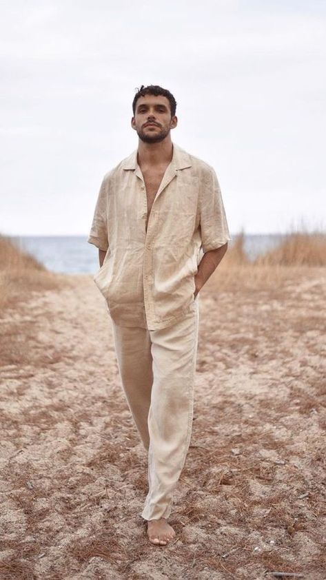 Gear Up for Savings: How To Get Affordable Linen Shirts For Men Linen Men Outfit, Linen Outfits For Men, Linen Outfit Men, Linen Shirt Outfit, Vacation Outfits Men, Beach Outfit Men, Linen Pants Outfit, Half Sleeve Shirt, Mens Linen Pants