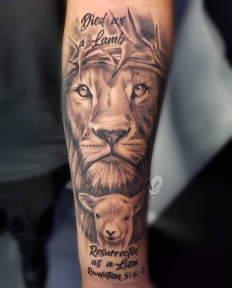 Lion Of God Tattoo For Women, Lion And Lamb Tattoo Men, Biblical Lion Tattoo For Women, Lion Of The Tribe Of Judah Tattoo, Lion Bible Tattoo, Biblical Lion Tattoo, Lion Lamb Dove Tattoo, Psalm 127:3-5 Tattoo, Lion Lamb Tattoo For Women