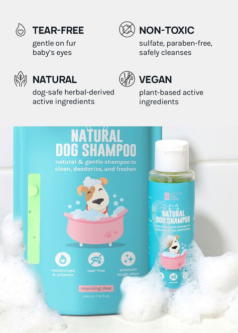 Tear free, made from natural and organic ingredients dog shampoo Smells fresh and crisp Available in small bath/travel size bottle and then purchase the refill value size to save! Ingredients: Aqua, Lauryl Glucoside, Sodium Lauyorl Sarcosinate, Cocoamidopropyl Betaine, Propylene Glycol, Aloe Vera Extract (Aloe Barbadensis), Glycerin, Polyquaternium-10, Basil (Ocimum Sanctum Leaf) Water Extract, Neem (Azadirachta Indica) Water Extract, Sodium Benzoate, Potassium Sorbate, Ethylhexylglycerin Phenox Dog Shampoo Photography, Pet Shampoo Photography, Dog Shampoo Label Design, Dog Shampoo Packaging, Dog Shampoo And Conditioner, Natural Dog Shampoo, Tropiclean Dog Shampoo, Bath Travel, Dog Skin Care