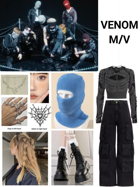 Skz Venom Inspired Outfits, Skz Tour Outfit Ideas, Skz Clothes Inspired, Skz Mv Outfits, Hellevator Skz Outfit, Skz Shifting Outfits, 9th Member Of Stray Kids Outfit, Skz 9th Member Outfits Girl, Stray Kids Outfit Ideas