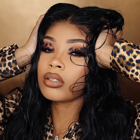 Cheetah Print Makeup, African American Makeup, Different Makeup Looks, Bare Face, Dark Skin Makeup, African American Hairstyles, Makeup For Black Women, Lashes Makeup, Flawless Makeup