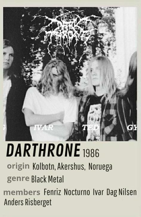 Darkthrone Poster, Metal Musicians, Extreme Metal, Sonic Youth, Riot Grrrl, Gothic Rock, Black Sabbath, Band Posters, Post Punk