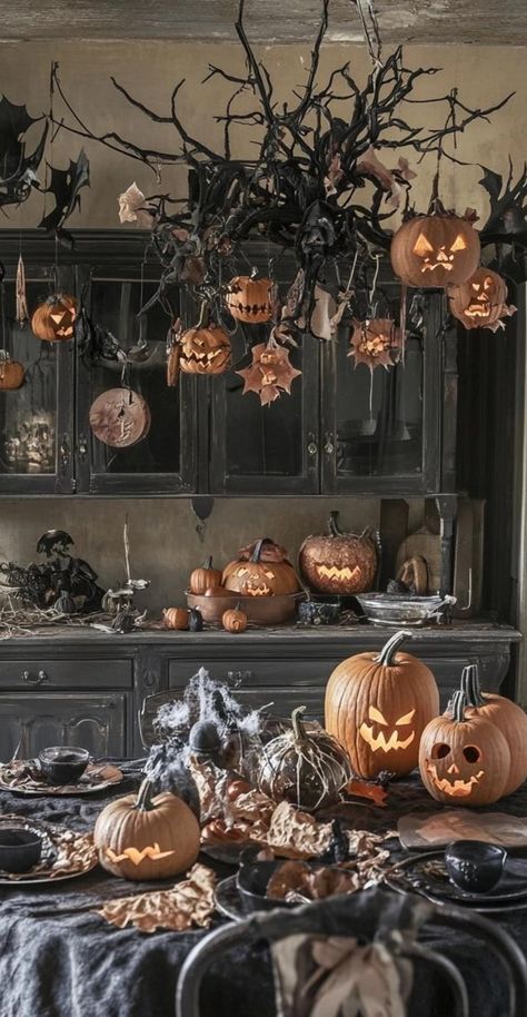 Transform your kitchen into a witch's den with enchanting Halloween decor. Hang bundles of dried herbs and flowers from the ceiling for an authentic apothecary feel. Display old books with spooky titles on open shelves. Add mystique with a crystal ball on a stand. Place a black cat figurine near the sink. Swap out regular curtains for ones with a subtle spider web pattern. This bewitching Halloween kitchen decor creates an immersive experience for cooking up magical concoctions. Halloween Decor Apothecary, Display Old Books, Flower Witch, Wiccan Wedding, Halloween Entryway, Spider Web Pattern, Witch Ball, Halloween Kitchen Decor, Classy Halloween