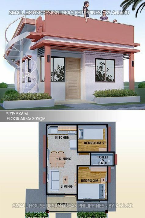 Little House Plans, Small House Layout, Two Story House Plans, Two Story House, Modern Small House Design, Simple House Design, House Design Pictures, House Plan Gallery, House Construction Plan