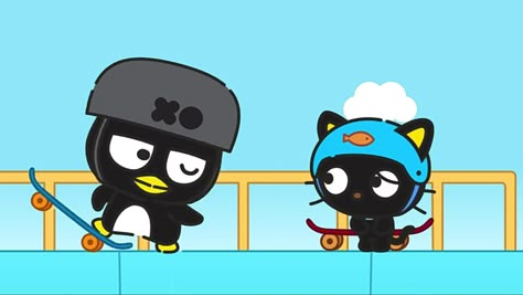 📸: HK & Friends Supercute Adventures Badtz Maru And Chococat, Chococat Matching Pfp, Choco Cat, Badtz Maru, Boy Cat, Sanrio Wallpaper, Cat Icon, Hello Kitty Pictures, Sanrio Characters