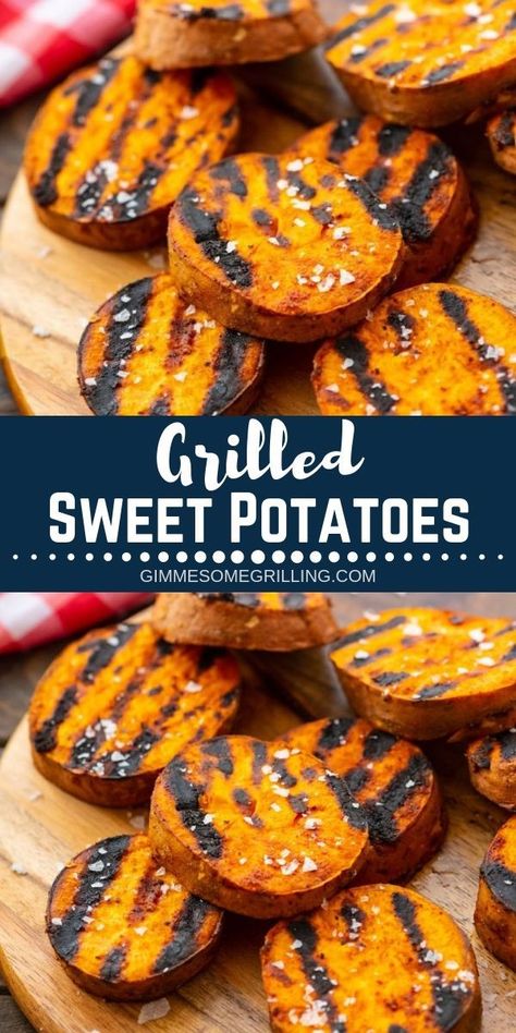 Grilled Sweet Potatoes, Griddle Recipes, Healthy Side Dish, Grilled Potatoes, Healthy Grilling, Summer Recipe, Recipe Sweet, Healthy Side, Summer Grilling