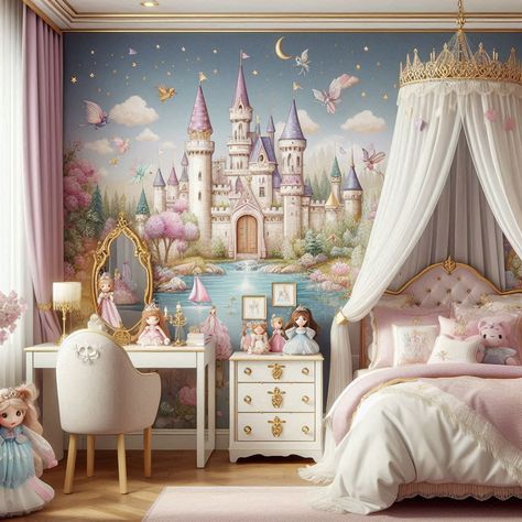 #bedroom   #girls   #pink    #home_design   #viva Castle Mural Girls Room, Sleeping Beauty Bedroom, Princess Room Ideas, Princess Themed Bedroom, Castle Bedroom Kids, Babies Rooms, Beauty Bedroom, Princess Room Decor, Castle Bedroom