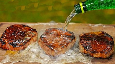 How To Tenderize A $1 Steak With Sparkling Water | DIY Joy Projects and Crafts Ideas Baking Soda To Tenderize Steak, Ways To Cook Deer Steak, Tenderizing Steak With Baking Soda, Meat Tenderizer Recipe, Sear Steak Finish In Oven, Steak Tenderizer, Venison Dishes, Dry Aged Steak At Home, Cheap Steak