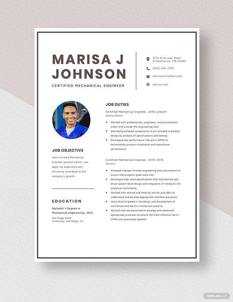 Free Certified Mechanical Engineer Resume Template Mechanical Engineer Resume, Resume Form, Fresher Resume, Free Cv Template Word, Cv Template Download, Engineer Resume, Best Resume Format, Job Hunting Tips, Cv Template Word