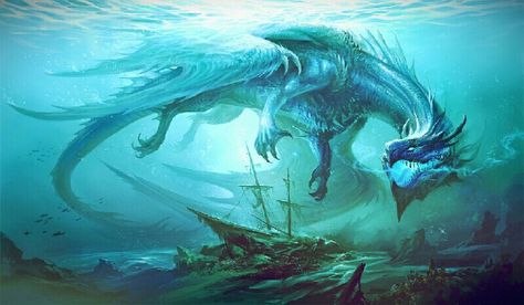 (if you choose the underwater dragon just pretend its on land) Types Of Dragons, Creature Fantasy, Beast Creature, Cool Dragons, Water Dragon, 다크 판타지, Sea Dragon, Dragon Pictures, Blue Dragon