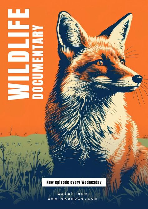 Wildlife documentary poster template | premium image by rawpixel.com / Chalr Wildlife Documentary, Documentary Poster, Png Nature, Fox Poster, Cartoon Tiger, Diy Gifts For Kids, Best Stocks, Template Ideas, Best Templates