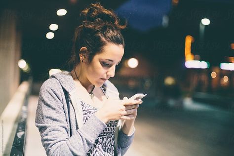 girl looking down and texting on phone On Phone Reference, Phone Reference, Looking At Phone, Tech Neck, Sign Of The Times, Hex Color Codes, On Phone, Long Periods, Sagging Skin