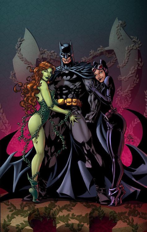 Batman Batman Poison Ivy, Poison Ivy Dc Comics, Batman Love, Poison Ivy Batman, Catwoman Cosplay, Mike Deodato, Batman Artwork, Batman And Catwoman, Arte Dc Comics