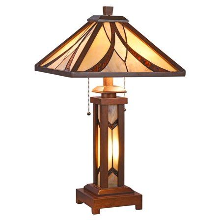 Wooden Table Lamp, Wooden Table Lamps, Louis Comfort Tiffany, Walnut Table, Light Bulb Types, Tiffany Style, Wooden Table, Dark Walnut, Walnut Finish