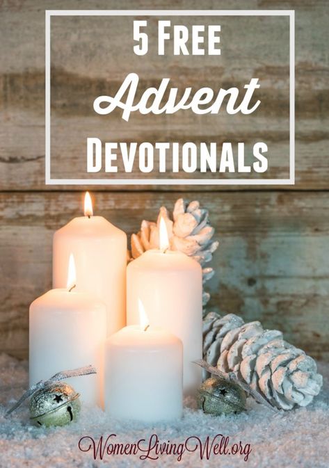 Make this Advent season extra meaningful with these five free Advent devotionals that will focus your heart on the Reason for the season. #Biblestudy #Advent #WomensBibleStudy #Christmas Chapel Ideas, Advent Prayers, Advent Readings, Bible Learning, Advent Ideas, Christmas Devotional, Advent Candle, Advent Devotionals, Women Living Well