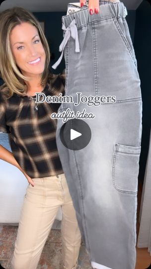 Denim Joggers Outfit, Jessie James, Walmart Finds, Joggers Outfit, Denim Joggers, Affordable Fashion, Chic Outfits, Autumn Fashion