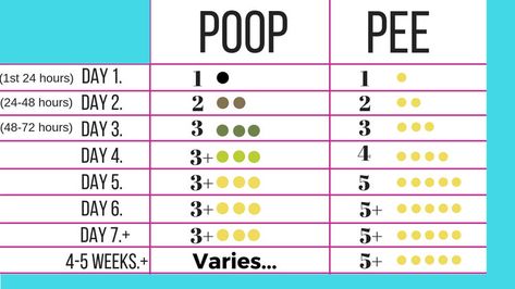 Pee and poop diaper chart showing how to tell if you have low milk supply Baby Poop Guide, Breastfed Baby Poop, Baby Poop, Diaper Chart, Low Milk Supply, Postpartum Doula, Baby Drinks, Breastfed Baby, Milk Supply