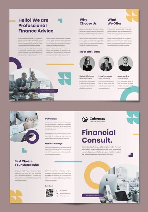 Bifold Design Brochure, Print Brochure Design, Bifold Brochure Design Layout, Finance Report Design, Bifold Brochure Design Creative, One Page Brochure Design, Graphic Design Flyer Layout, Brochure Design Creative Graphics, Graphic Design Brochure Layout