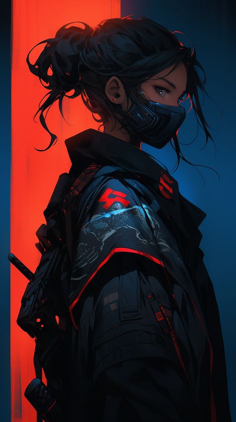 Toxic Character Design, Cyberpunk Thief, Vigilante Character Design Female, Female Ninja Art, Cyberpunk Female Character Art, Artstation Character Design, Concept Character Design, Cyberpunk Hair, Futuristic Samurai