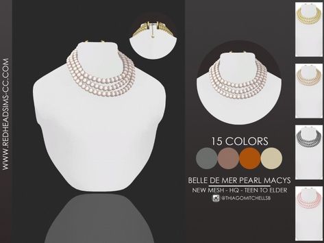 REDHEADSIMS – Accessories, Jewelry : Pearl necklace by Thiago Mitchell Available for download at REDHEADSIMS Download Sims 4 Fascinator Cc, Lanvin Sims 4 Cc, Sims 4 Decades Challenge, Sims 4 Piercings, Sims 4 Bedroom, Sims 4 Download, Sims 4 Cc Folder, Sims 4 Dresses, The Sims 4 Download