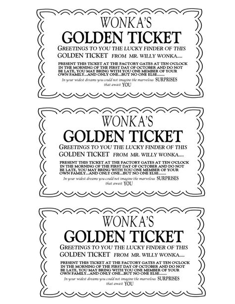 Willy Wonka Golden Ticket (Original) help? Golden Ticket Template, Willy Wonka Golden Ticket, Wonka Golden Ticket, Ward Activities, Ticket Party Invitations, Roald Dahl Day, Ticket Template Free, Willie Wonka, Chocolate Factory Party