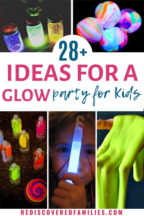 Rave Party Theme, Glow In The Dark Activities, Glow In The Dark Decorations, Glow Party Food, Glow Birthday Party Ideas, Glow Party Games, School Dance Themes, Science Birthday Party Ideas, Family Time Activities