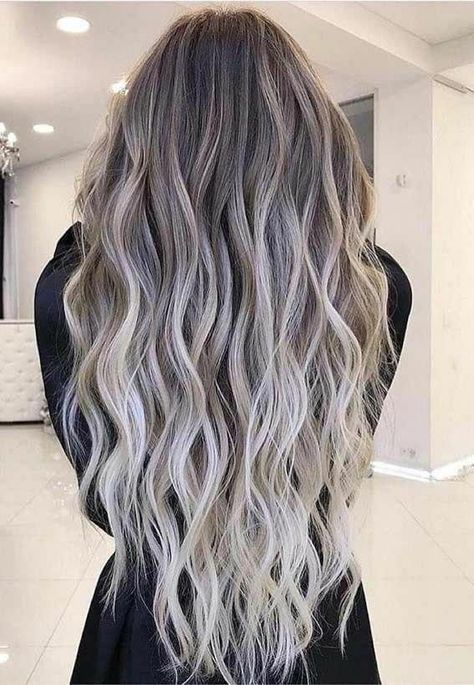 Pelo Color Ceniza, Ash Balayage, Balayage Hairstyles, Silver Blonde Hair, Brown Ombre Hair, Ash Blonde Balayage, Waves Hair, Ombre Hair Blonde, Cool Blonde Hair