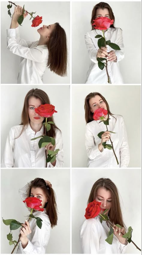 Photo Poses With Rose Flower, Rose Inspired Photoshoot, Photos With Flowers At Home, Pose With Rose Photo Ideas, Picture Poses With Flowers, Selfie With Flowers Instagram, Pink Rose Photoshoot, Photoshoot With Flowers Portraits, Poses With Roses Photo Ideas