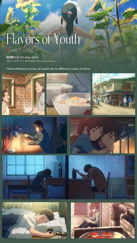 Anime Movie Aesthetics, Anime U Should Watch, Anime Movies Aesthetic, Anime Aesthetic Movie, Movie Anime Aesthetic, Animation To Watch, Animated Movies To Watch, Flavors Of Youth, Studio Ghibli Movie List